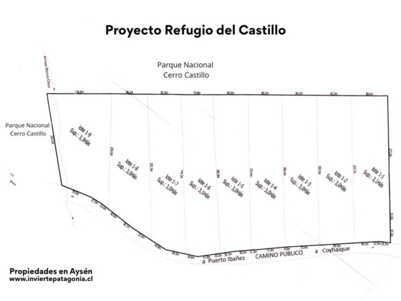 Camino Cerro Castillo | 3 ha colindan con PN Cerro Castillo